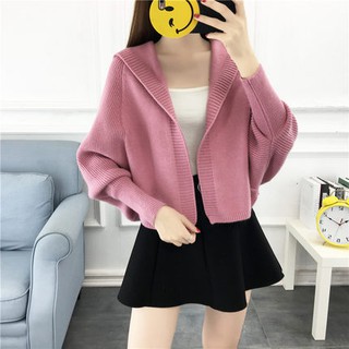 Áo len cánh dơi khoác ngoài mũ liền xinh xắn