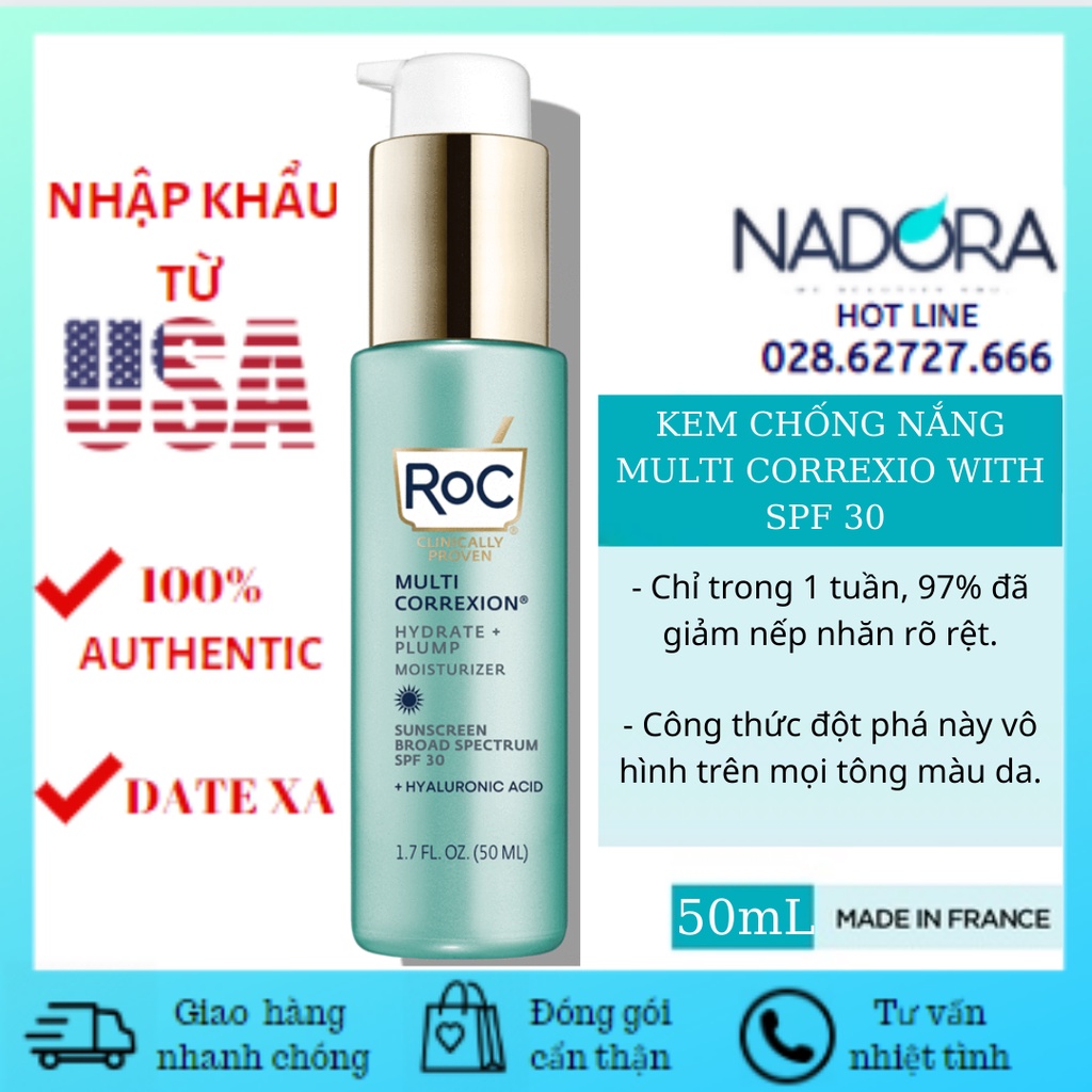 Kem Dưỡng Chống Nắng Roc Multi Correxion Hydrate + Plump Moisturizer SPF 30 ( 50mL )