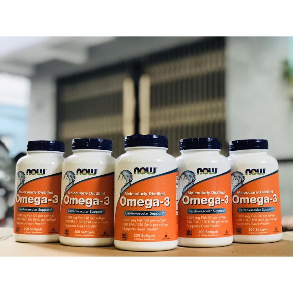 Now Omega 3 Giúp Đep Da Chống Lão Hóa Sáng Mắt Dầu Cá Omega3 Fish Oil NOW Omega 3 200 Viên Từ Mỹ