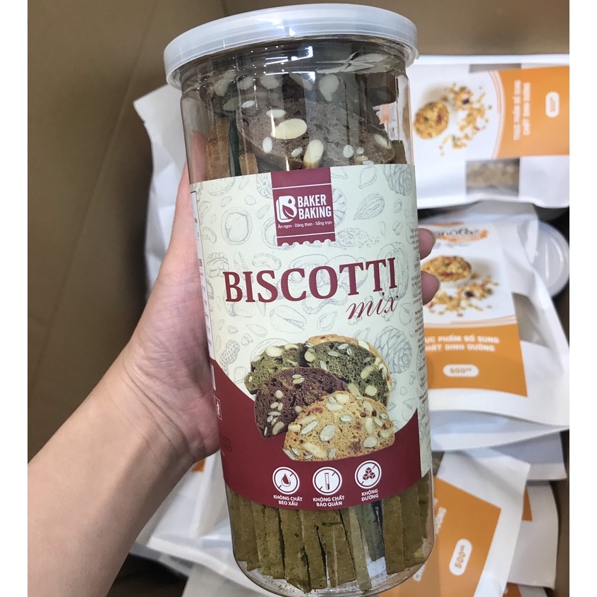 BÁNH BISCOTTI NGUYÊN CÁM GIẢM CÂN - SIÊU HOT