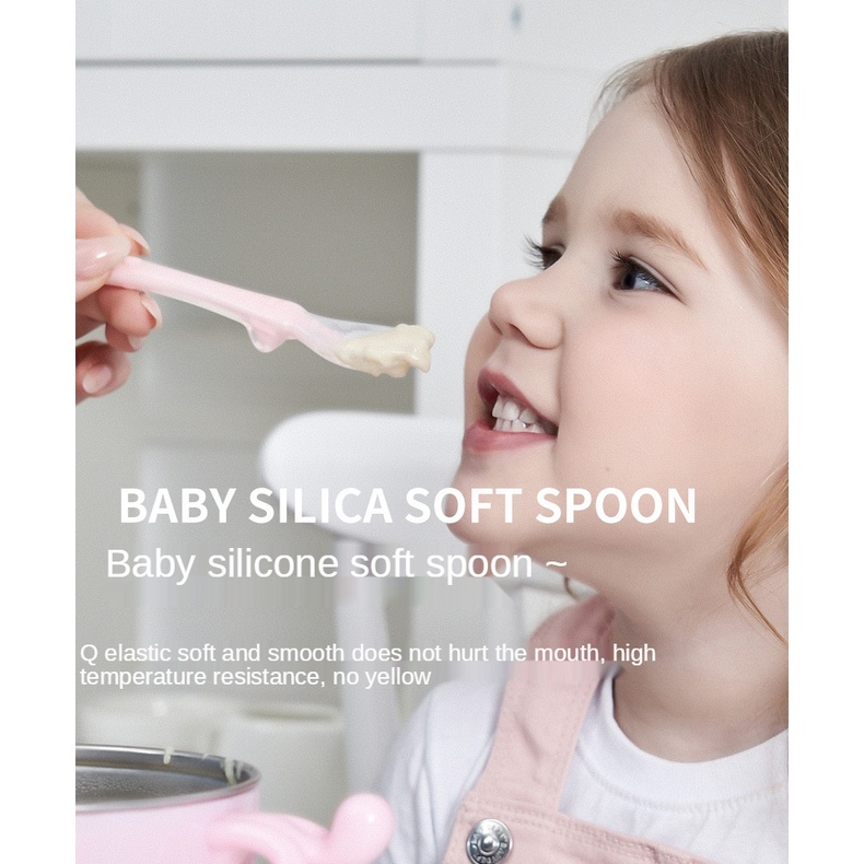 Muỗng silicone mềm dành cho em bé sơ sinh tập ăn