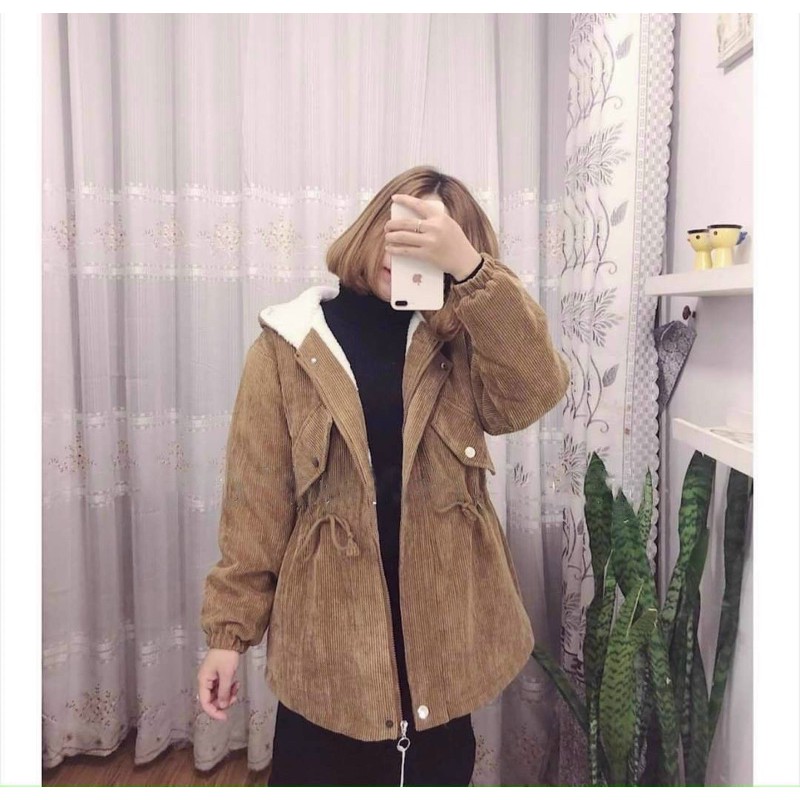 Áo Khoác nhung tăm lót lông siêu ấm | BigBuy360 - bigbuy360.vn