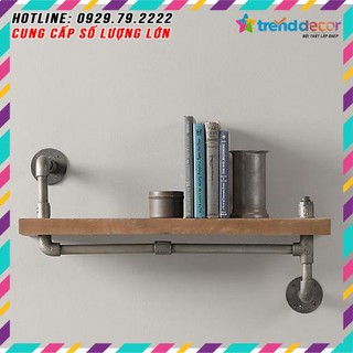 Kệ treo tường 1 tầng chất liệu ống sắt phi 27 decor vintage trang trí phòng đẹp, độc, lạ TRENDDECOR.vn