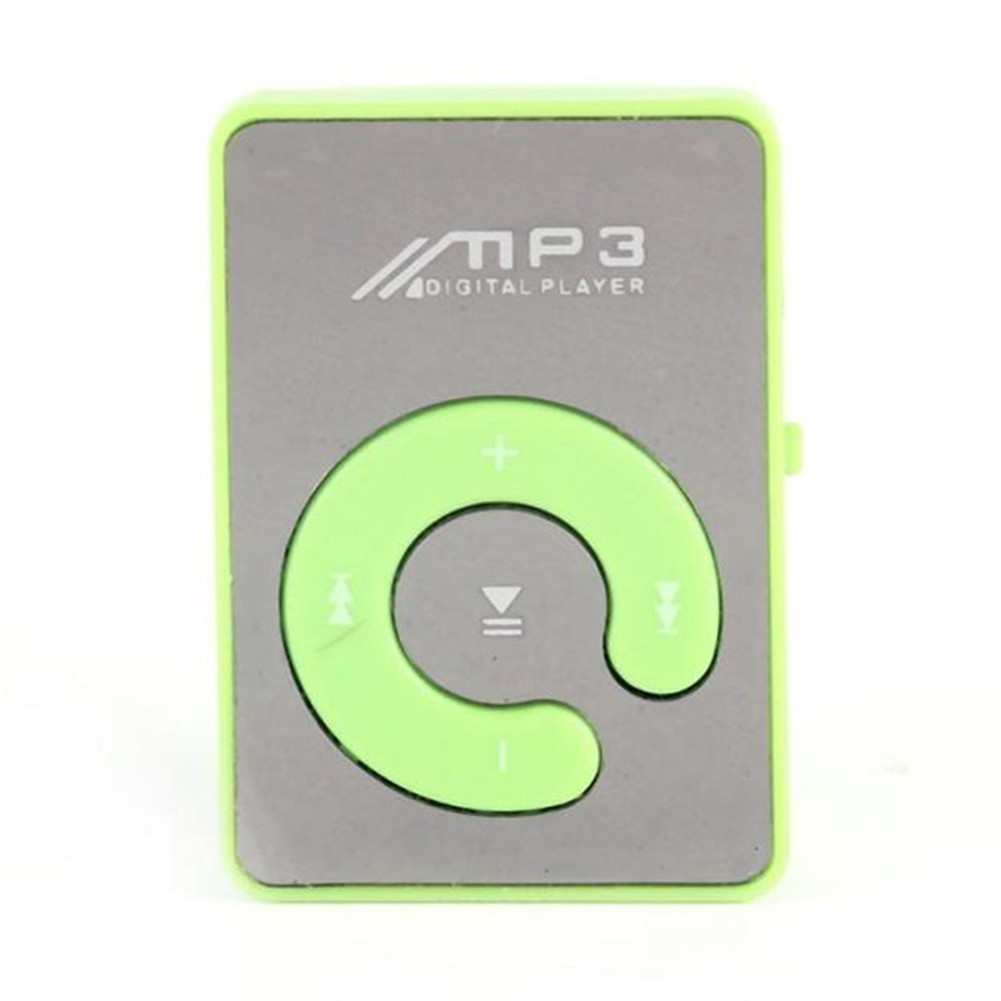 Máy nghe nhạc MP3 mini thể thao bề mặt gương có kẹp hỗ trợ thẻ SD TF