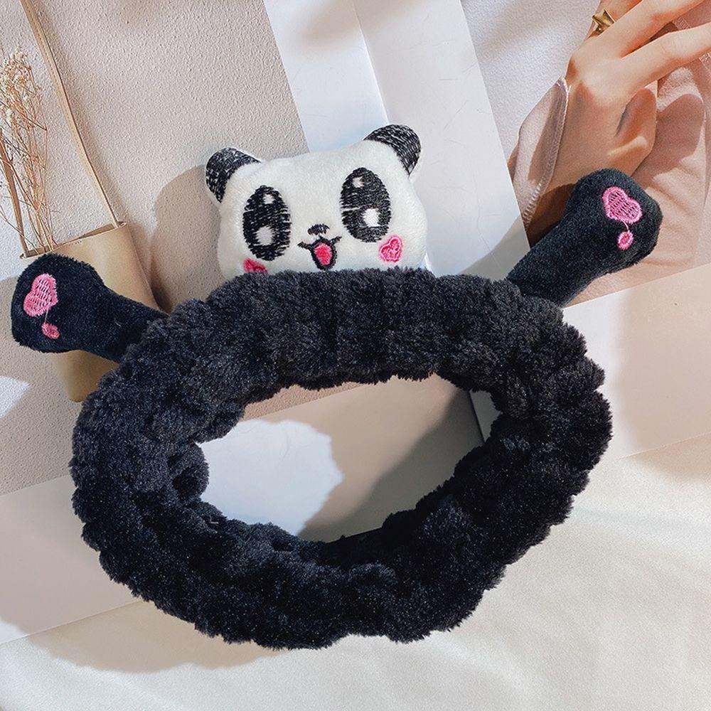 Băng Đô Cài Tóc Bằng Vải Flannel Họa Tiết Hoạt Hình Pikachu / Thỏ / Bò Sữa Dễ Thương Cho Nữ