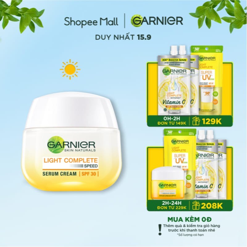 Kem dưỡng serum sáng da ban ngày Garnier SPF30 50ml