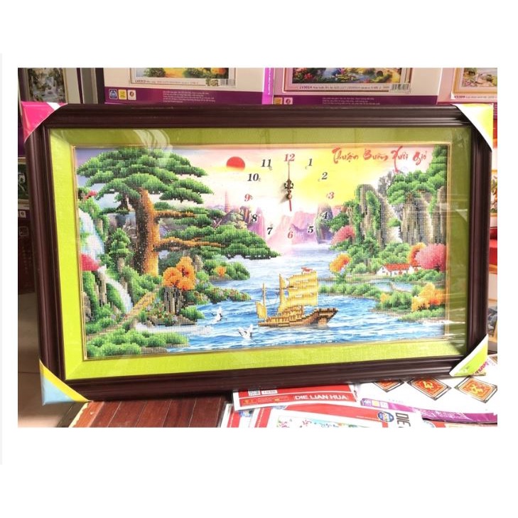 Tranh đá cao cấp ABC   thuận buồm xuôi gió VS034 85 x 50 cm; tranh thêu LV3477