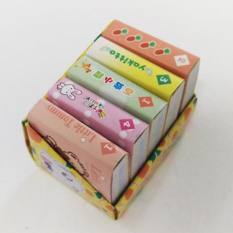 Sét 5 xấp giấy xếp hạc khổ 53mmx53mm mẫu hoa văn