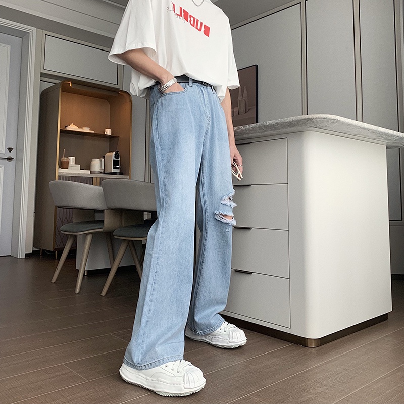 Quần jean nam baggy ống loe G5 thời trang hàn quốc - jean dày co giãn mạnh