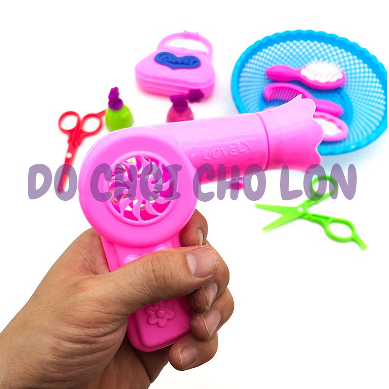 Đồ chơi rổ bé tập làm tóc 12 món bằng nhựa 6969