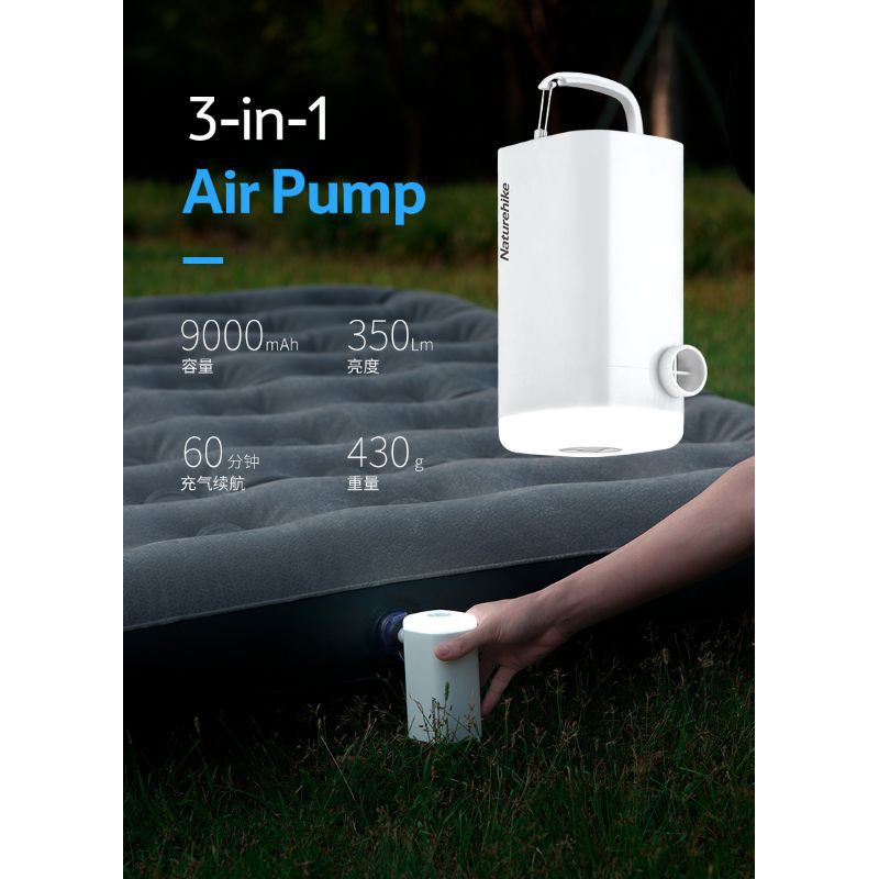 Bơm Đa Năng Naturehike NH18Q001-A sạc dự phòng, đèn chiếu sáng