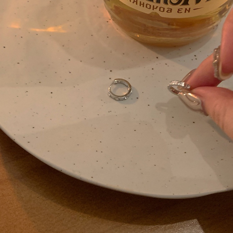 Khuyên Tai Hình Tròn Đính Đá Phong Cách Đơn Giản Thời Trang Cho Nữ