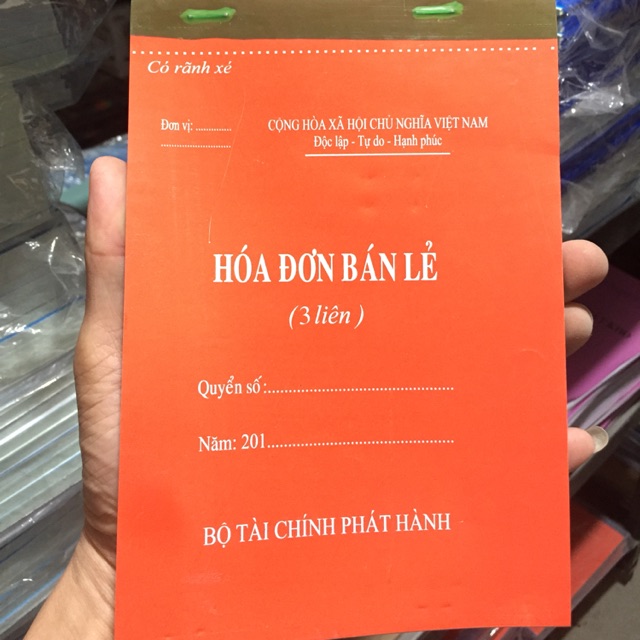 Hoá đơn bán lẻ dày 100trang A4/A5(1liên-2liên-3liên)