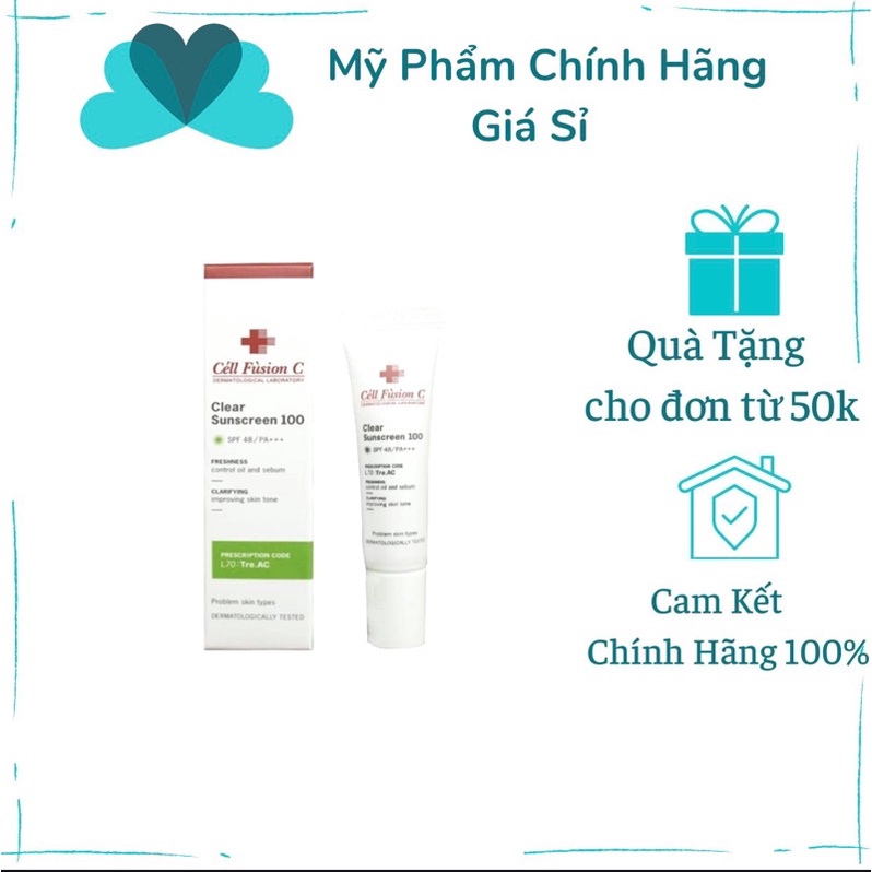 Kem Chống Nắng Cell Fusion C Clear Sunscreen 100 SPF 48/PA+++ (10ml)