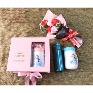 Bộ quà tặng Bình giữ nhiệt Thái 112640 300ml và Ca sứ nắp kiếng