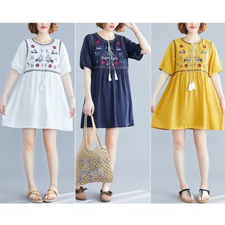 ĐẦM BABYDOLL NGẮN HỌA TIẾT THỔ CẨM PHOM RỘNG FREESIZE