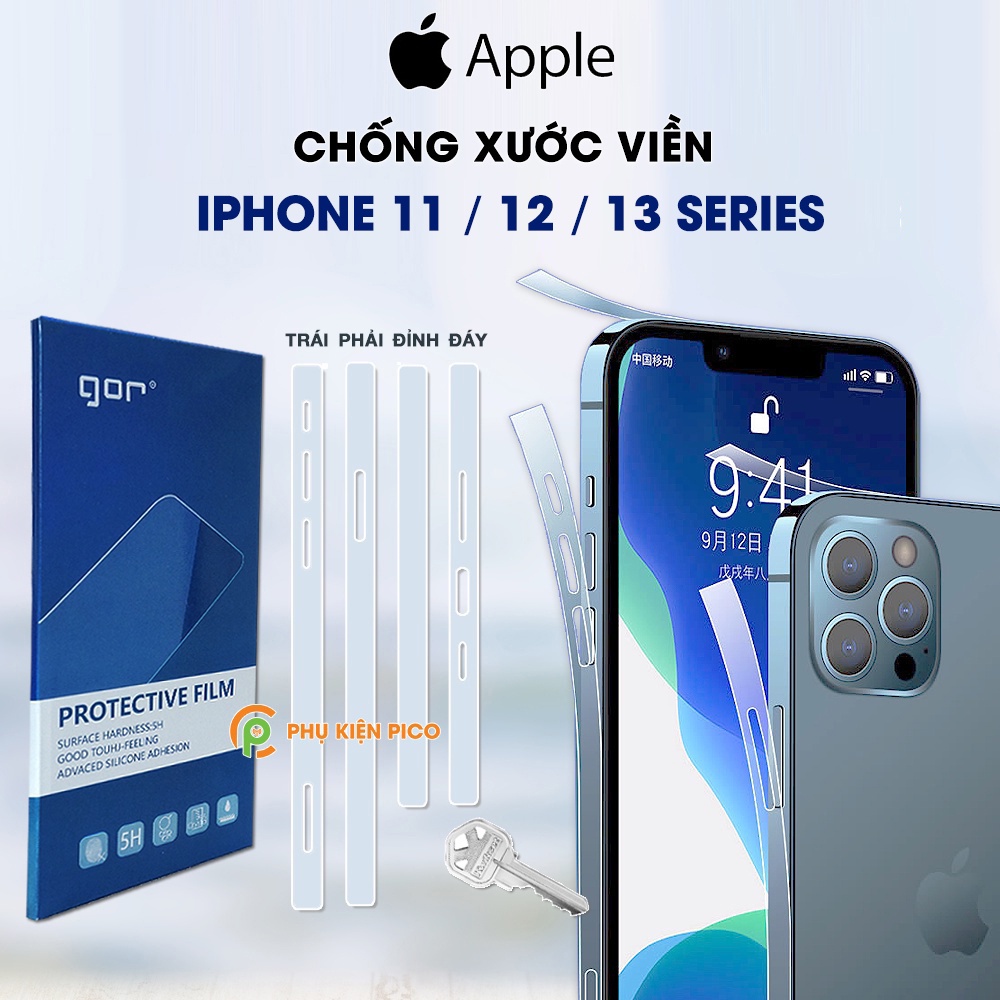 Dán viền Iphone 13 Pro Max / Iphone 14 Pro Max / Iphone 12 Pro / Iphone 11 Pro dẻo trong suốt PPF tự phục hồi vết xước