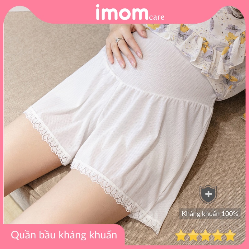 Quần Đùi Bầu Vải Lụa Imom, Có Chun Điều Chỉnh, Kháng Khuẩn, Khử Mùi, Viền Ren Sang Trọng, Mát Mẻ - Qb1