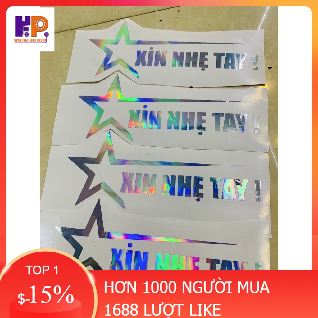 Tem decal dán ô tô xe tải, đề can bảy màu, logo cảnh báo xin nhẹ tay,