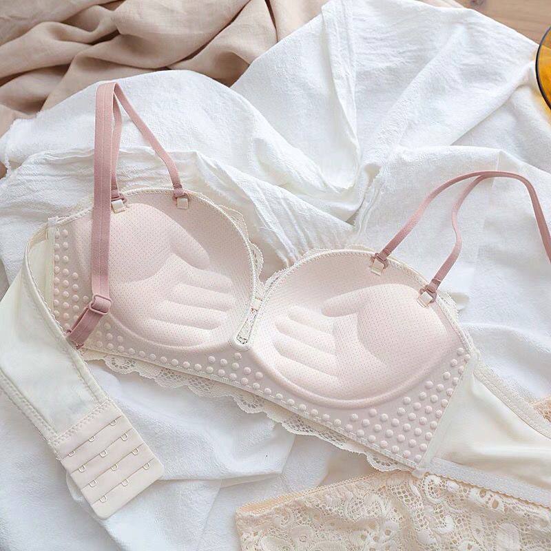 Áo lót nữ su đúc cao cấp CharrmAiry áo ngực ren sexy, cúp ngực quả ngang có đệm nâng ngực bàn tay không gọng hoa nổi | BigBuy360 - bigbuy360.vn