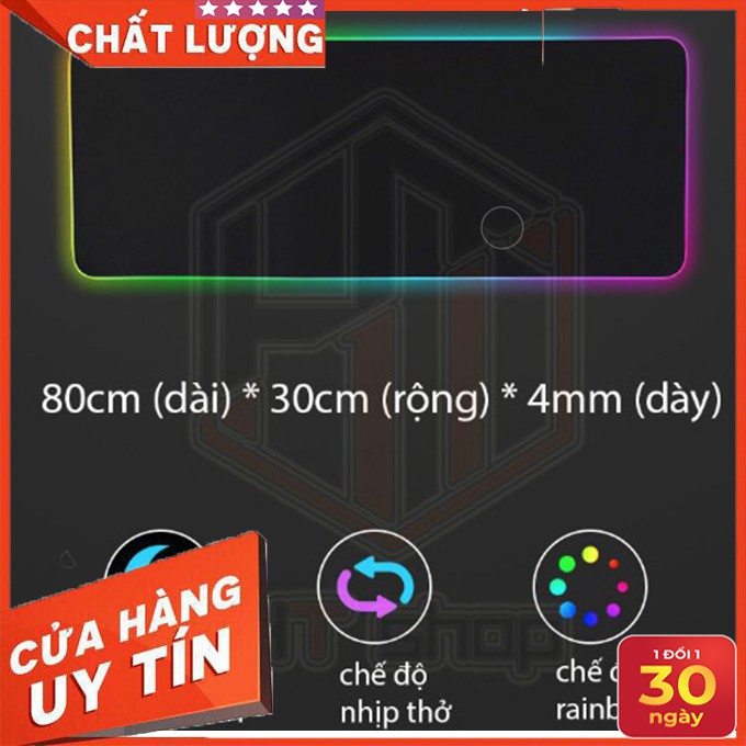 Miếng lót chuột led rgb - Lót Chuột Pad RGB Loại Lớn 80 x 30cm x 4mm hoặc 3mm