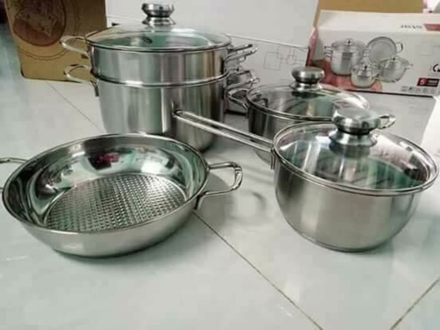 Bộ nồi Fivestar 5 món nắp inox 3 đáy