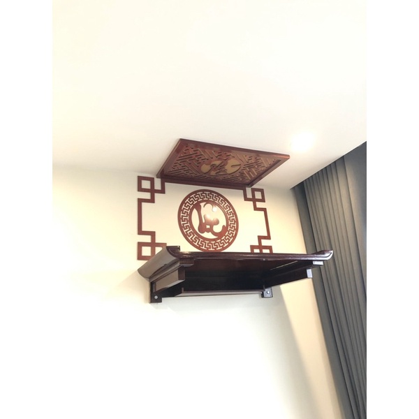 Bàn thờ treo tường gỗ sồi dài 61cm, 69cm, 81cm