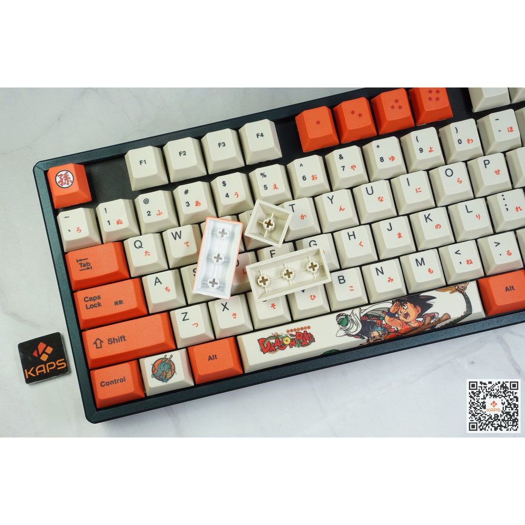 Keycap Dragon Ball Songoku - profile Cherry - keycap PBT - Dyesub- 127 nút cho bàn phím cơ Filco, Leopold, IKBC, Edra