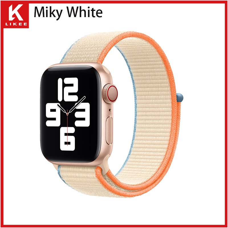 Dây Đeo Sợi Nylon Co Giãn Cho Đồng Hồ Thông Minh Apple Watch Series 7 6 SE 5 4 3 2 1 45mm 41mm 44mm 40mm 38mm 42mm