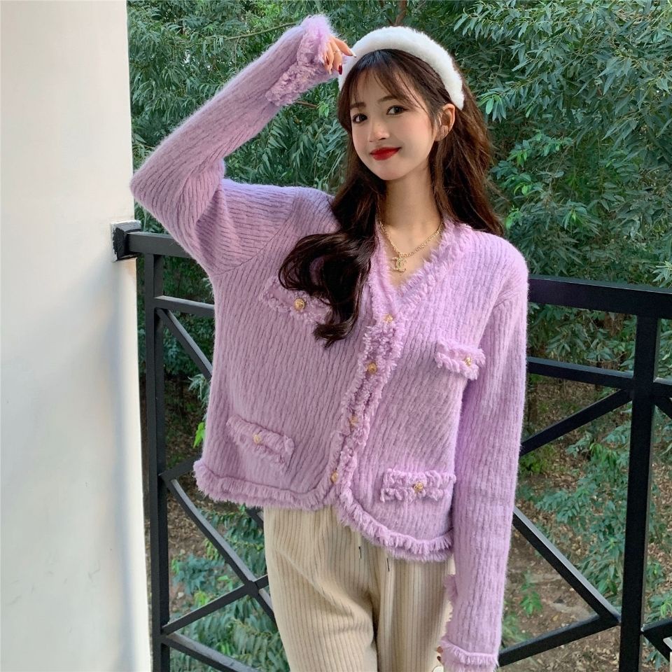 COZOK Áo Khoác Cardigan Dệt Kim Tay Dài Thiết Kế Đơn Giản Hợp Thời Trang