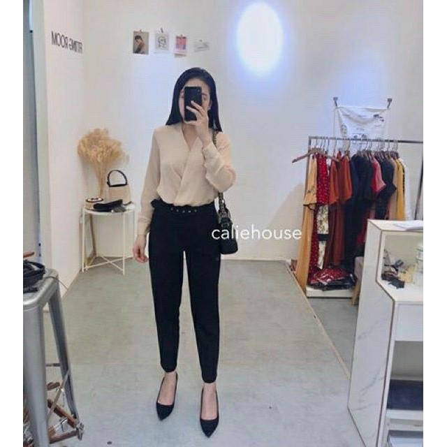 Áo sơ mi vạt chéo đủ màu