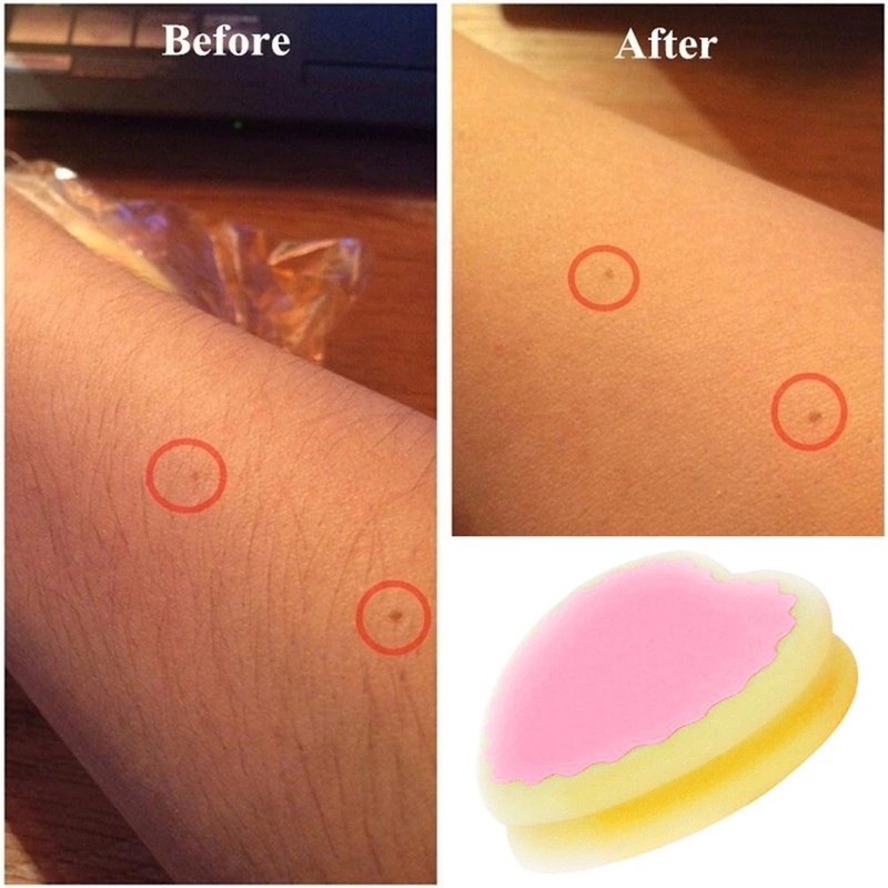 Miếng Xốp Tẩy Lông Không Đau Hai Mặt Mềm Mại Dùng Cho Mặt/Chân/Tay/Bụng
