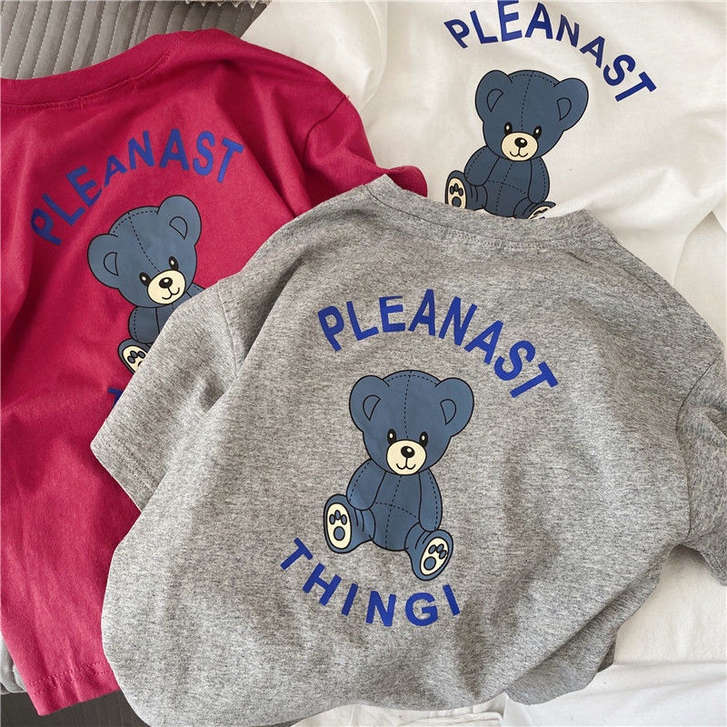 Áo Thun Tay Ngắn Cổ Tròn 100% cotton In Họa Tiết Hoạt Hình Thời Trang Mùa Hè Cho Bé 0-3 Tuổi