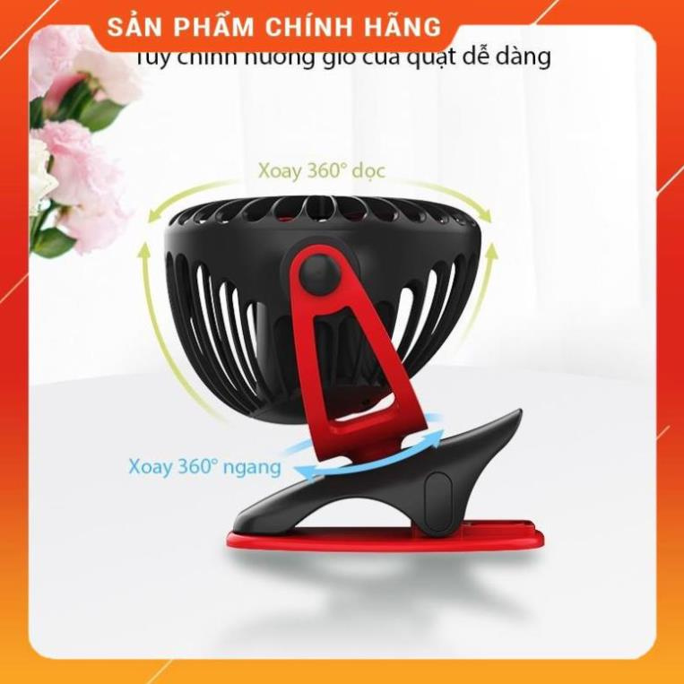 Quạt tích điện Yoobao {PREESHIP - HÀNG CHÍNH HÃNG} Quạt cầm tay mini 4 cấp gió , kẹp xe đẩy, để bàn ,du lịch dùng 3