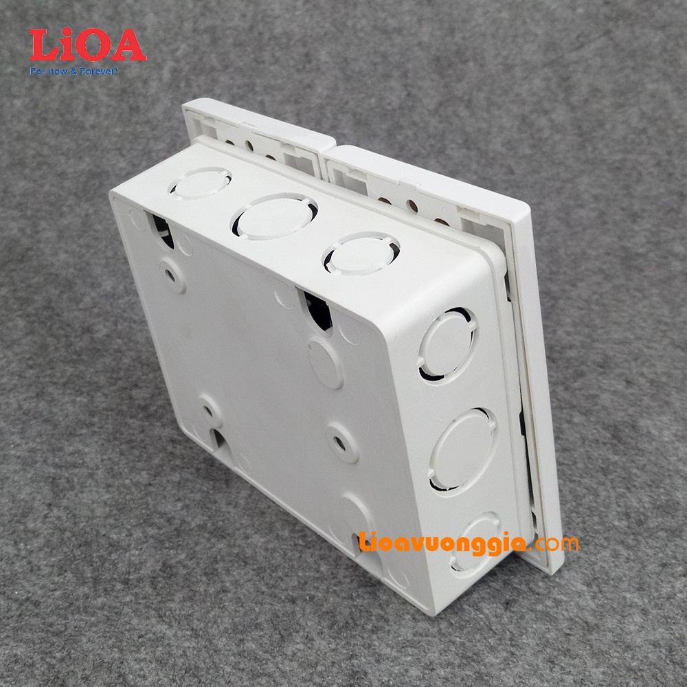 Combo ổ cắm điện ba 2 chấu LiOA 16A 3520W có cầu dao chống quá tải 15A - Âm tường