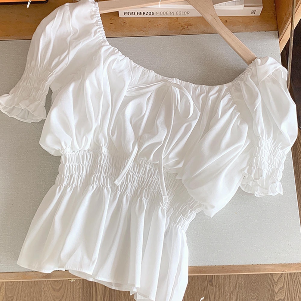 SUXI Áo Sơ Mi Dáng Rộng Màu Trơn Thời Trang Mùa Hè Hàn Quốc Dễ Thương