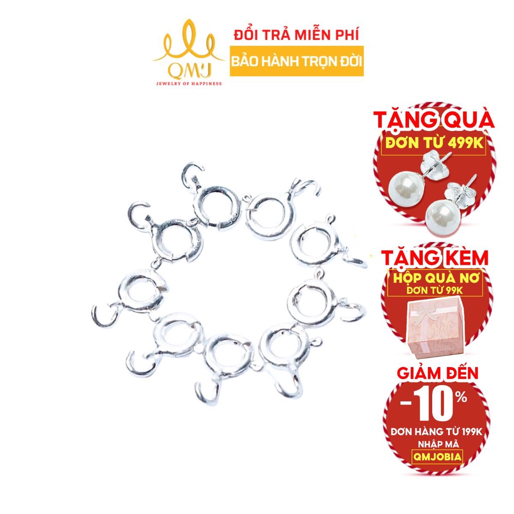 QMJ Móc khóa tròn dây chuyền bạc 925 cao cấp