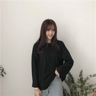 Áo thun tay dài xẻ tà