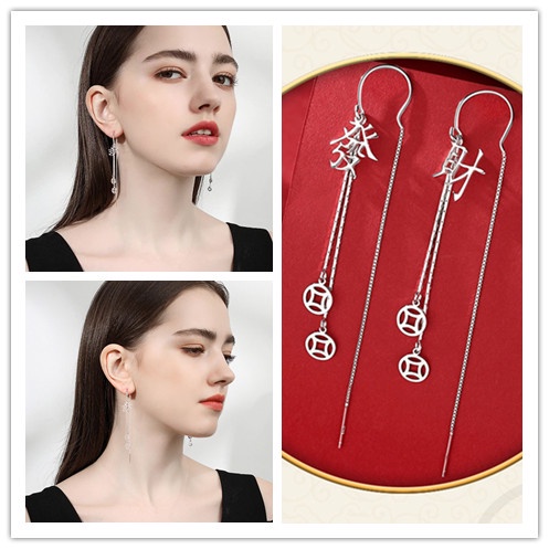 Khuyên Tai Kim Loại Hình Đồng Xu Thời Trang Cho Nữ