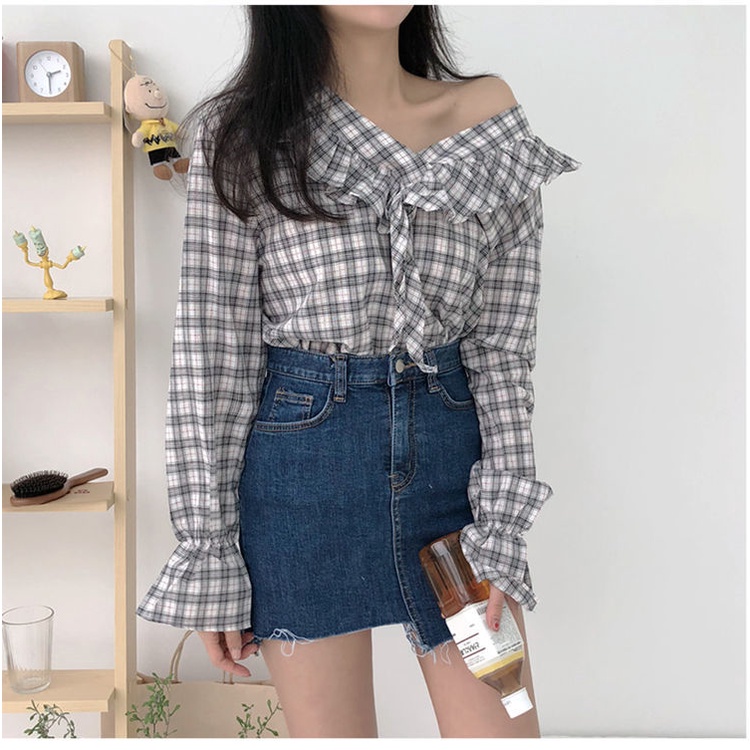 chân váy jean Lưng Cao Dáng Chữ A Thiết Kế Lệch Tà Cá Tính chân váy jean váy chân váy chữ a váy chữ a chân váy chữ a