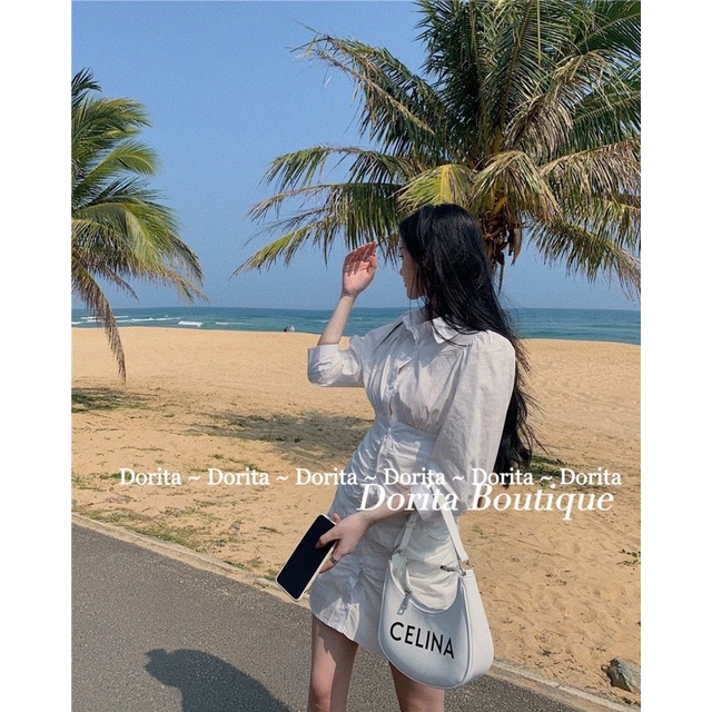 Váy sơ mi rúm chân siêu xinh Hàn Quốc, Đầm rúm chân Siêu xinh - Dorita Boutique