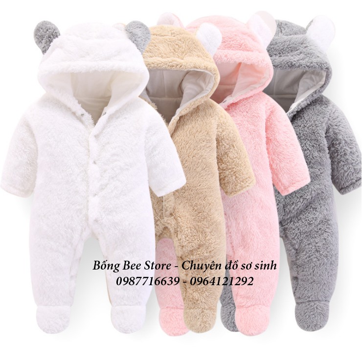 Body lông cừu trần bông tai gấu HÀNG LOẠI 1 cho bé