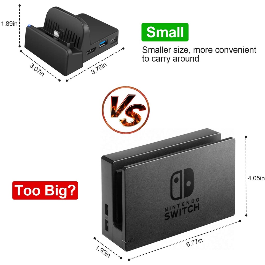 Đế dock sạc chuyển đổi video HDMI cho nintendo switch - Mini Portable Dock PG-NS1030