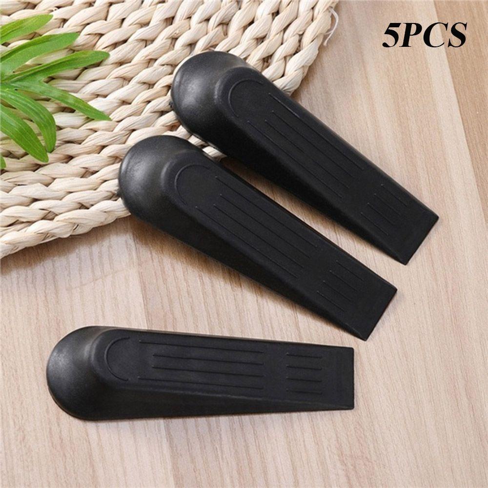 5 Miếng Chặn Cửa Bằng Nhựa Màu Đen