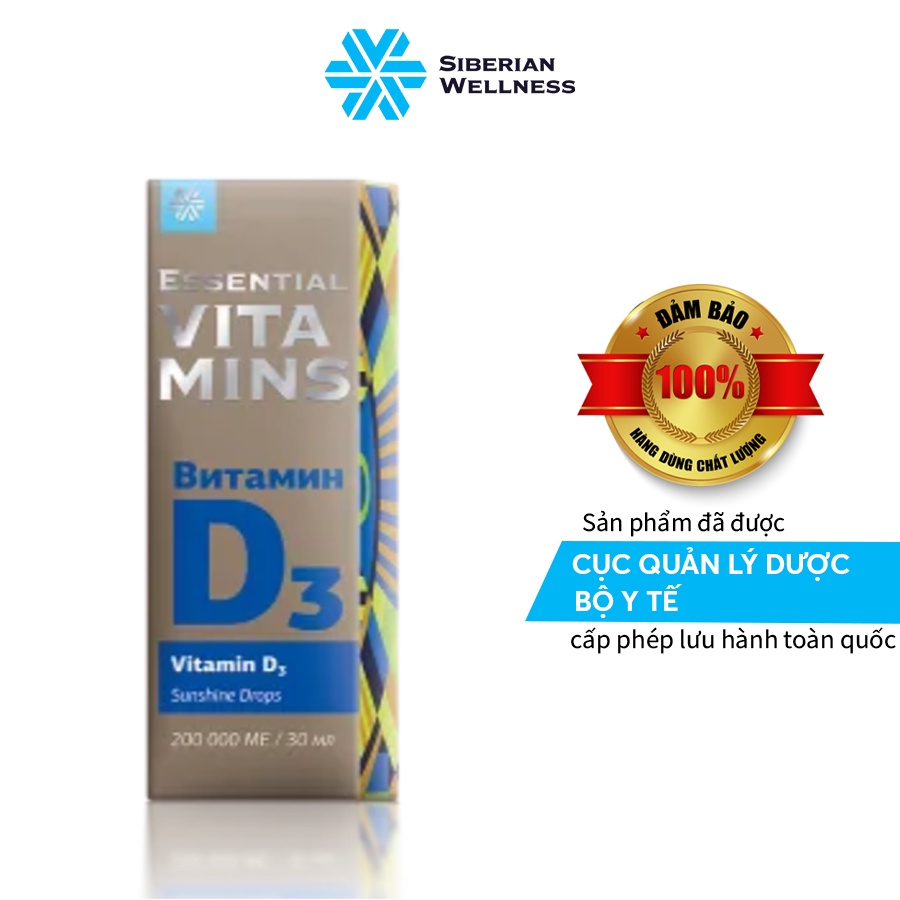 Vitamin D3 - Siberian Wellness - Tăng chiều cao, khớp xương mềm dẻo, xương chắc khỏe