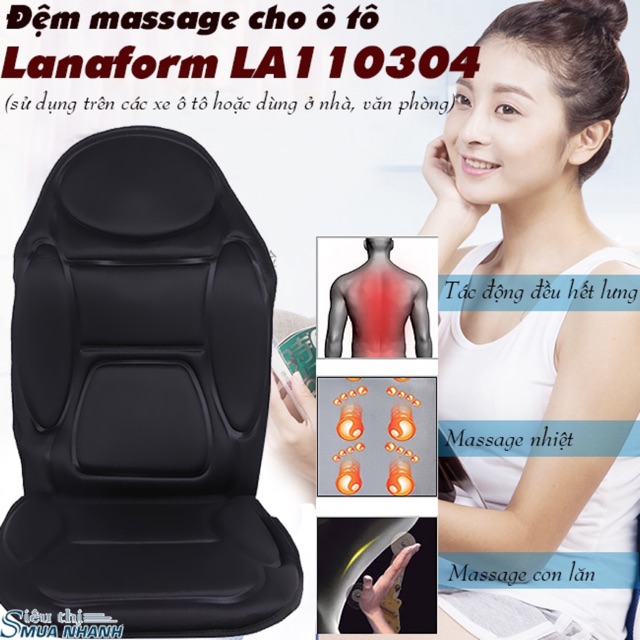 ĐỆM MASSAGE Ô TÔ LANAFORM BACK MASSAGE LA110304 DÙNG CHO Ô TÔ CỦA BỈ