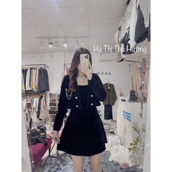 Set váy 2 dây Nhung kèm khoác