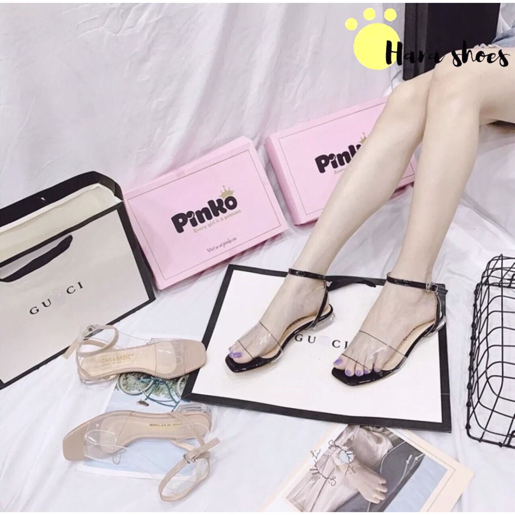 Sandal nữ đế 2cm quai trong siêu xinh SB10