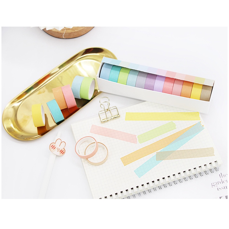 Set 6/12 cuộn băng keo dán trang trí sổ lưu niệm