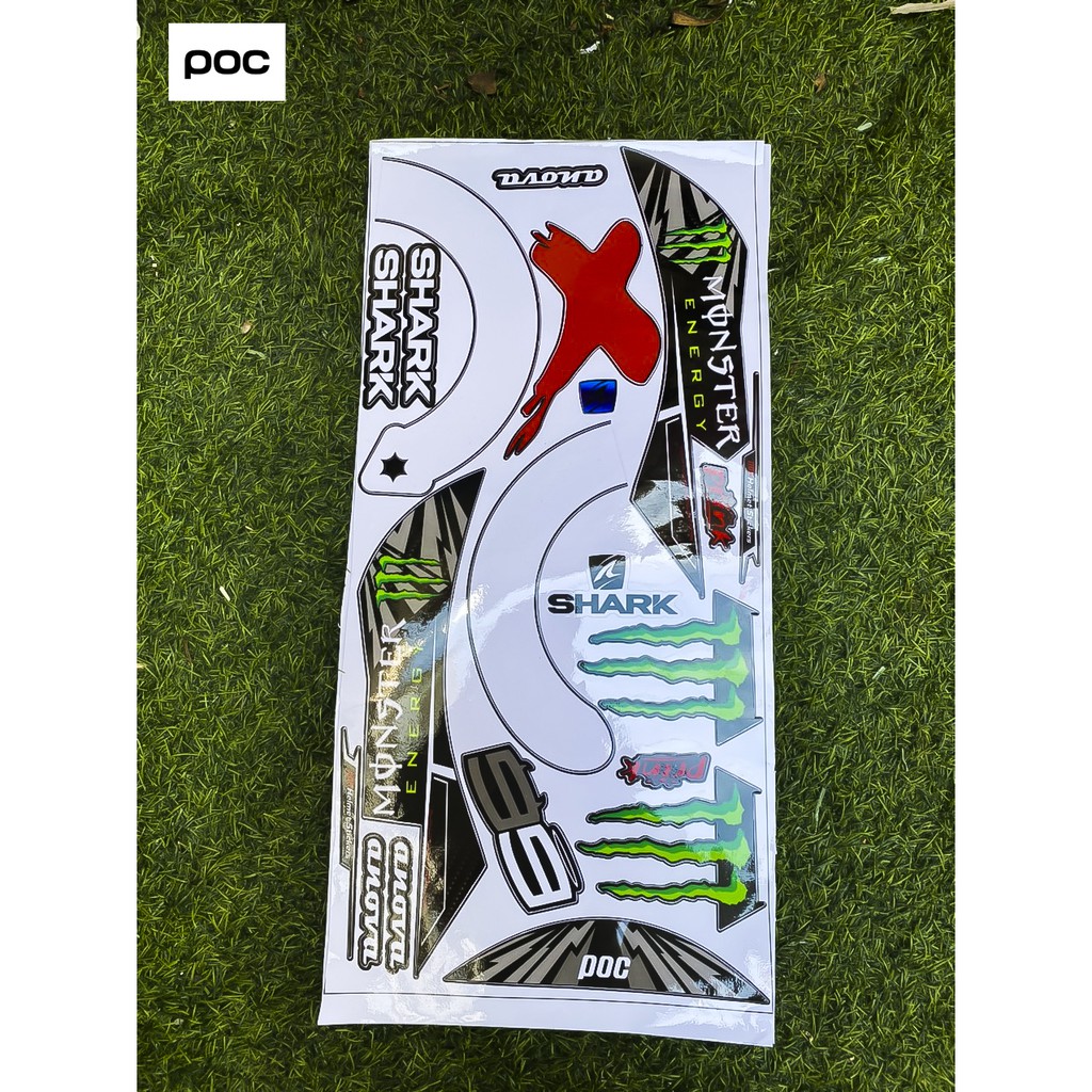 BỘ TEM DECAL SHARK V2 DÁN MŨ BẢO HIỂM FULLFACE ĐỦ MẪU